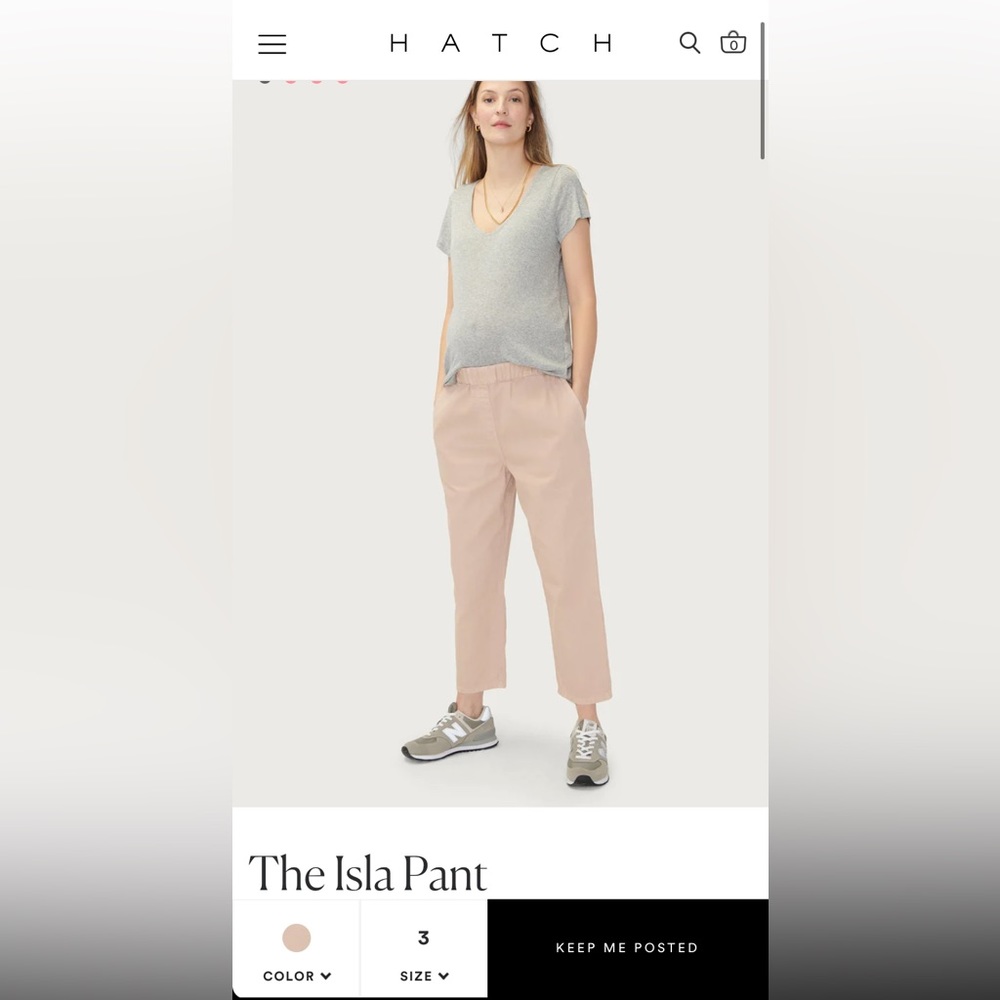 Hatch maternity Isla pant blush pink